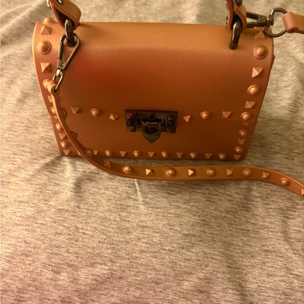 Studded Rose Gold Jelly Mini Crossbody